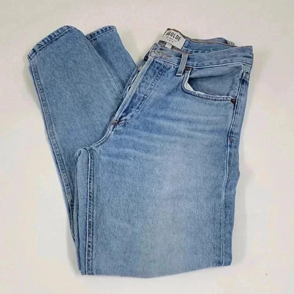 Agolde Straight Leg Jeans Ripped knee